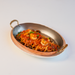 Spaghetti con Gamberi Piccanti